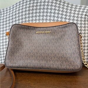 Michael Kors Jet Set Brown Logo Crossbody